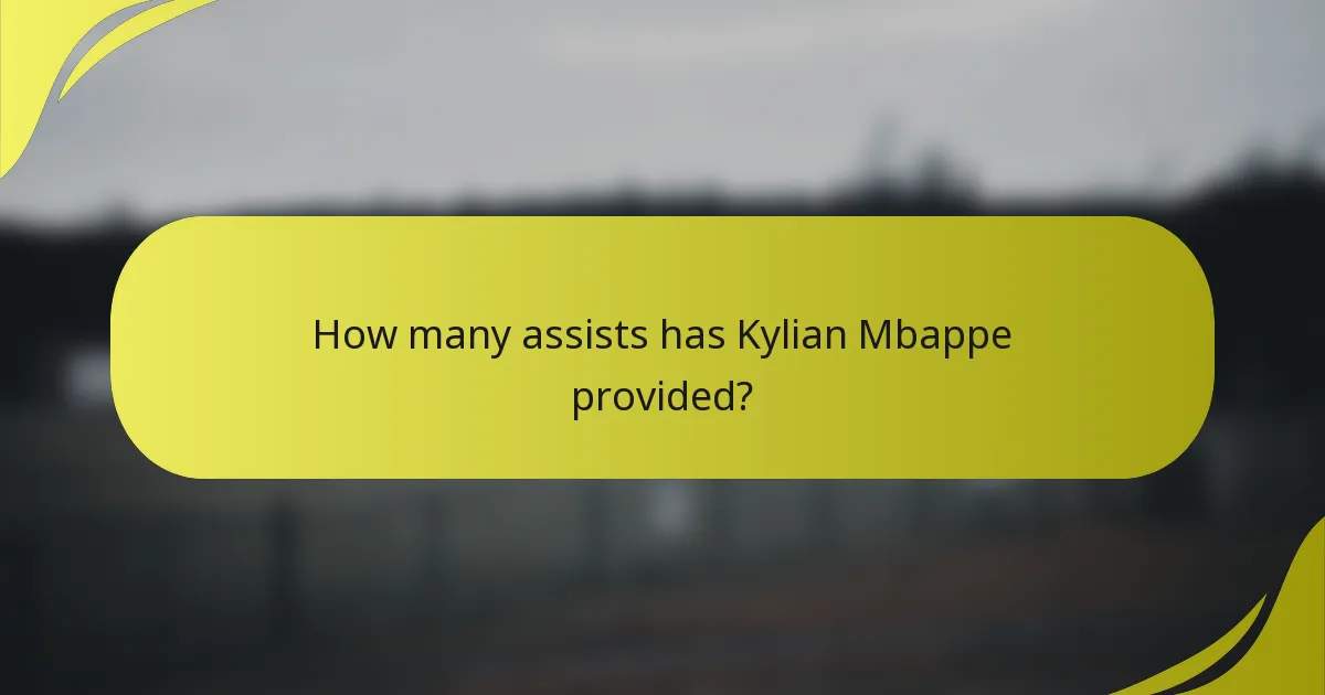 How many assists has Kylian Mbappe provided?