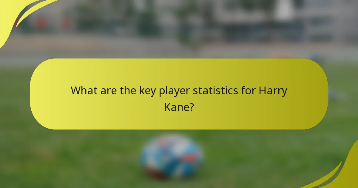 What are the key player statistics for Harry Kane?